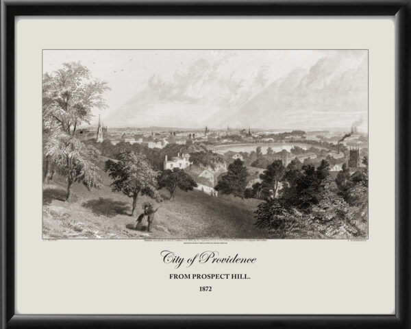 Providence RI 1872 asa Warren TM Birds Eye View Map