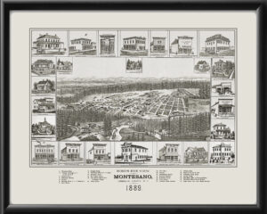 Montesano WA 1889 J.E. Calder TM Birds Eye View Map