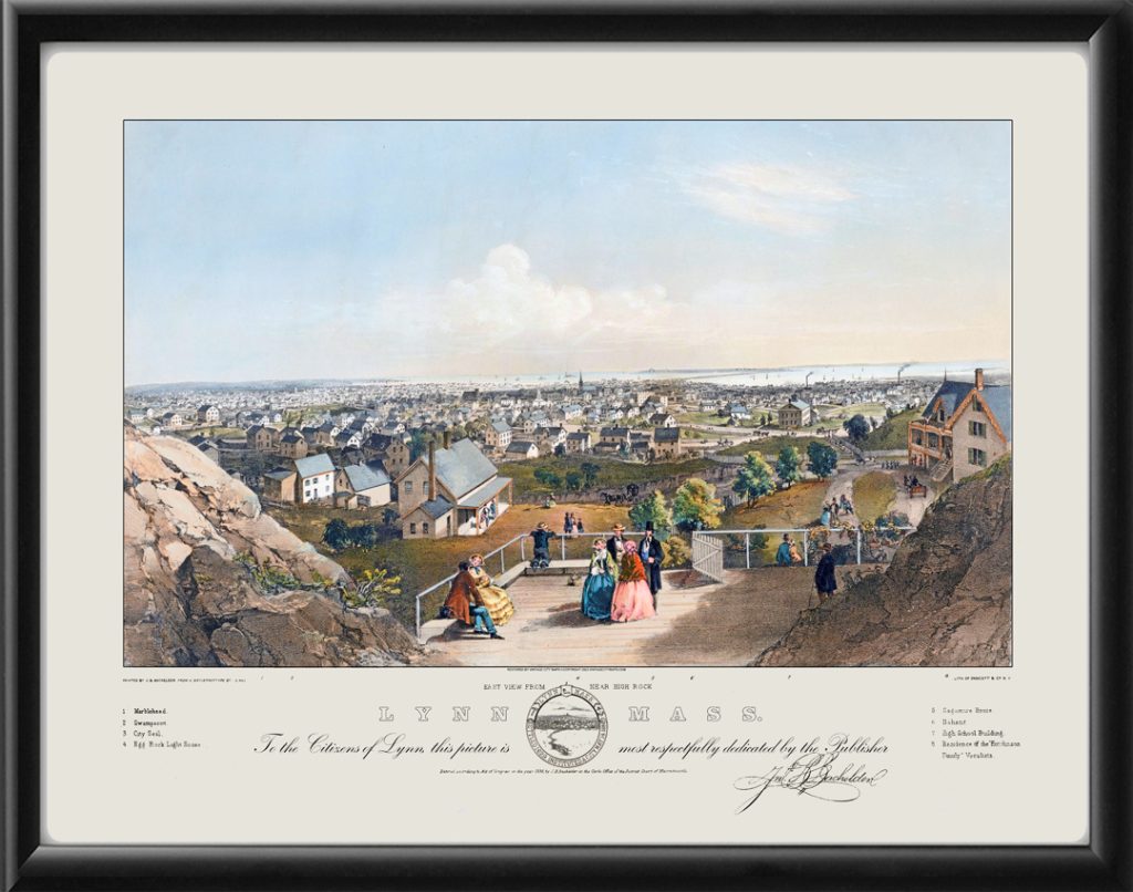 Lynn MA 1856 Restored Map | Vintage City Maps