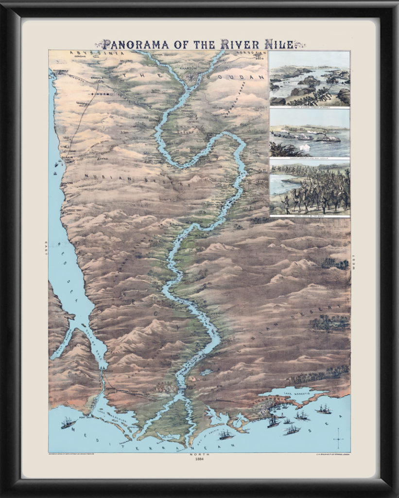 The Nile River 1884 Restored Map | Vintage City Maps