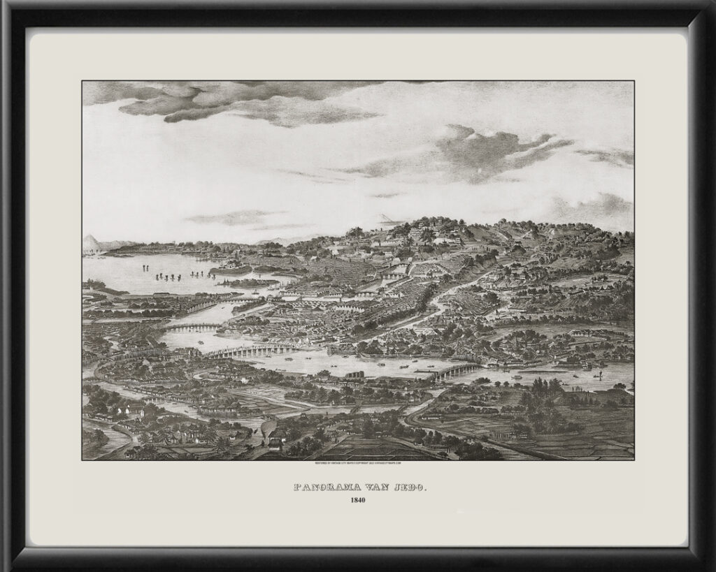 Tokyo Japan 1840 Restored Map | Vintage City Maps