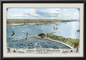 Erie and Presque Isle Bay PA 1876