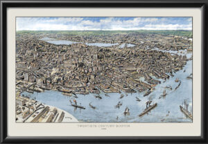 Boston MA 1905 Bert Poole Color TM Birdseye View Map