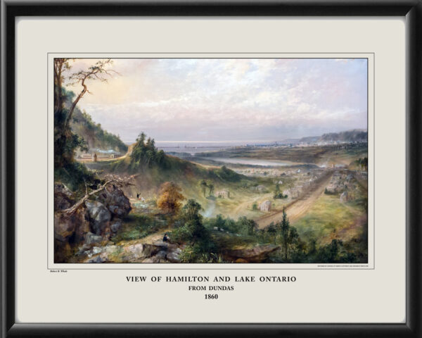 Hamilton Ontario Canada 1860 Birdseye View Map