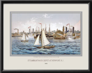 Newport RI - Steamboat and Railroad Depot 1866