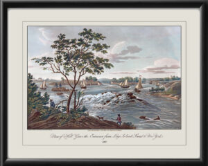 New York City NY View of Hell Gate 1807 M. Marigot TM
