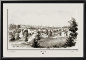 Upland PA 1862 C.P. Tholey TM Birds Eye View Map