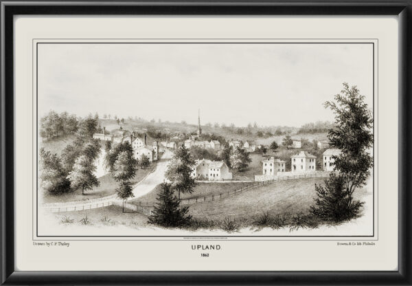 Upland PA 1862 C.P. Tholey TM Birds Eye View Map