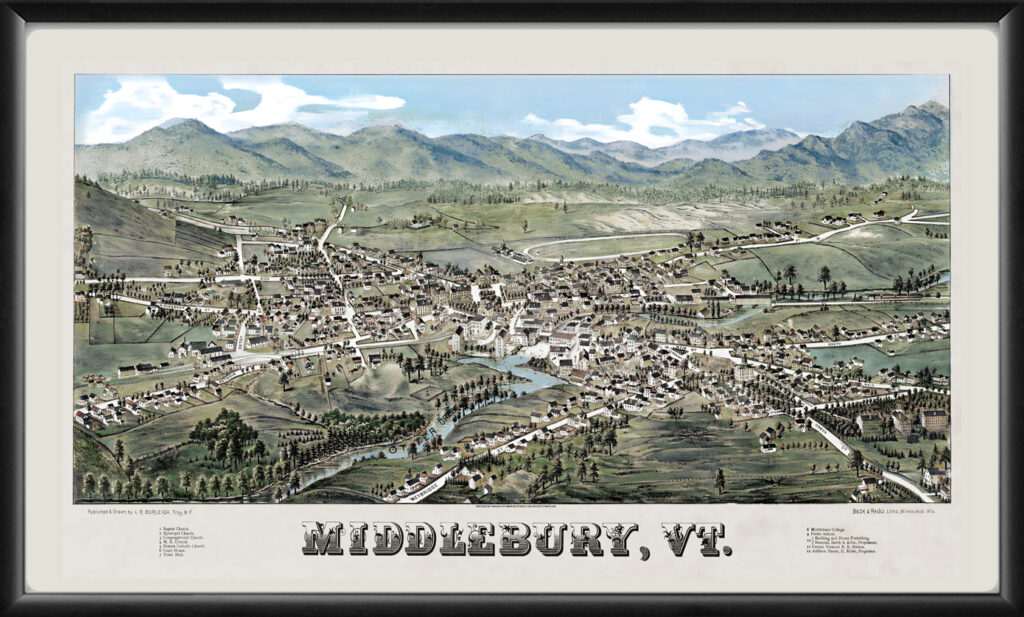Carte du centre de middlebury Banque de photographies et d’images à