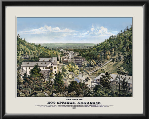 Hot Springs AR 1877 Birds Eye View Map