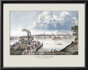 St. Louis MO 1832 Color TM Birds Eye View Map