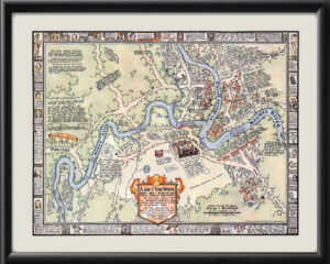 Fort Wayne about 1812 Birds Eye View Map