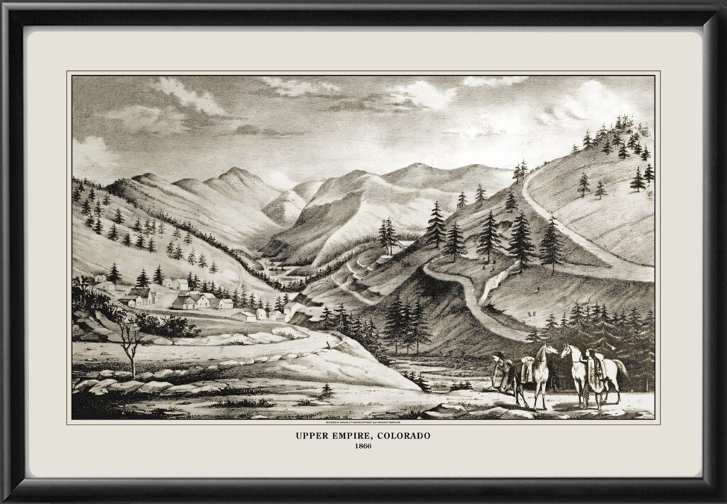 Upper Empire CO 1866 - Vintage City Maps, Restored City Maps