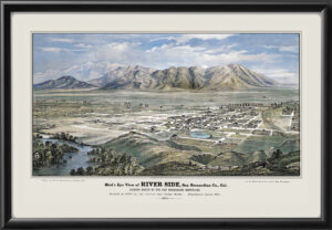 Riverside CA 1877 Birds Eye View Map