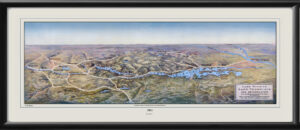 The Adirondacks - Lake George & Lake Champlain 1911 Birds Eye View Map