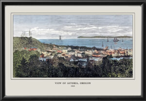 Astoria OR 1868 Birds Eye View Map