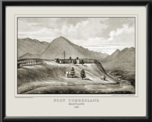 Fort Cumberland MD 1755 Birds Eye View Map