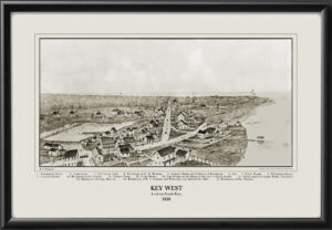 Key West FL 1838 Birds Eye View Map