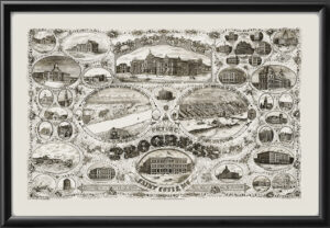 St. Louis MO 1884 Birds Eye View Map