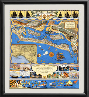 Newport - Balboa 1839 Birds Eye View Map