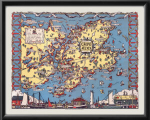 Cape Ann MA 1937 Birds Eye View Map