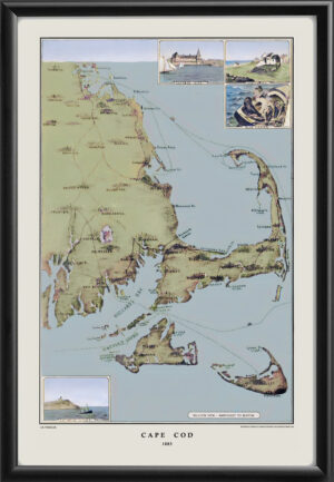 Cape Cod MA 1885 Birds Eye View Map