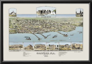 Sanford FL 1884 Henry Wellge Birds Eye View Map