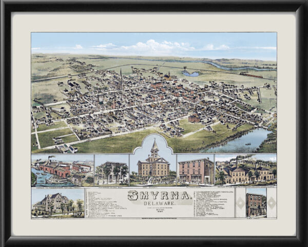 Smyrna DE 1885 OHBailey Birds Eye View Map