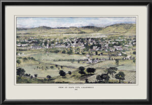 Napa CA 1882 Birds Eye View Map