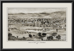 Napa CA 1882 Birds Eye View Map