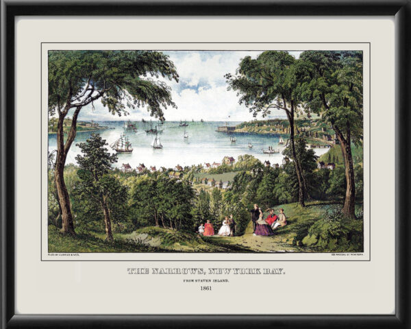 New York City NY - The Narrows, New York Bay From Staten Island 1861