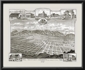Glendora (Alosta) CA 1888 Restored Map