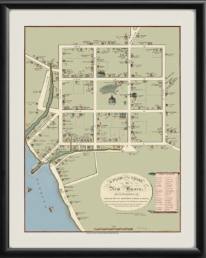 New Haven CT 1748 Restored Map