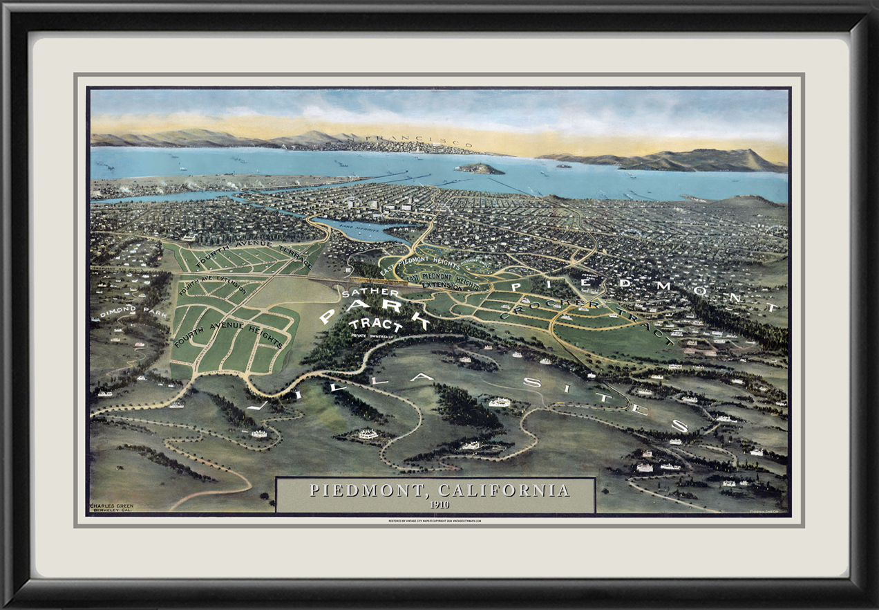 Piedmont CA 1910 Vintage City - Piedmont CA 1910 Charles Green TM