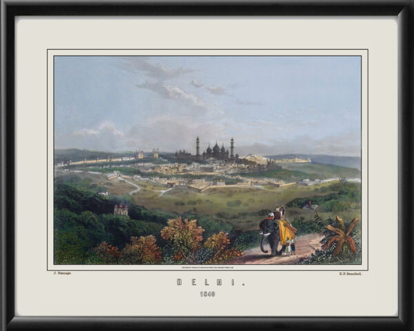 Delhi India 1840 Restored Map