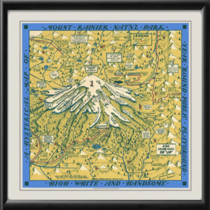 Mount Rainier National Park WA - Hysterical View 1940 Map