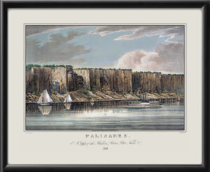 The Palisades NJ 1824 Birds Eye View Map