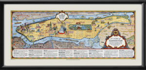 New York City NY 1939 - A Chart of Manhattan Birds Eye View Map