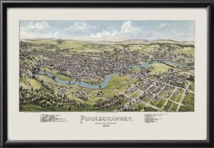 Punxutawney PA 1895 Birds Eye View Map