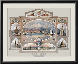 The Hub Boston MA 1884 Birds Eye View Map