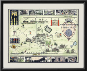 The Connecticut College for Women 1931 Birds Eye View Map