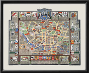 Leeds England 1626 Pictorial Map