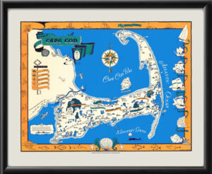Cape Cod MA 1940 Pictorial Map