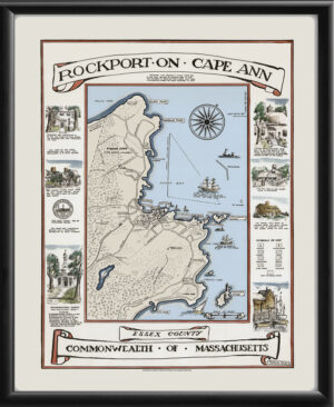 Rockport on Cape Ann 1940 Pictorial Map