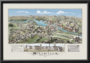 Millville MA 1887 Bird's Eye View Map