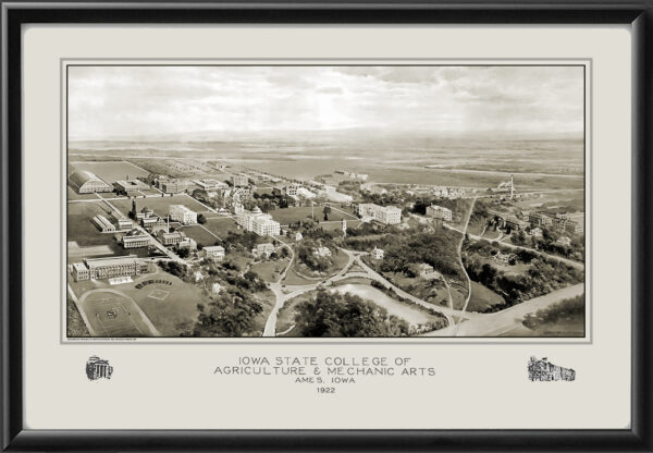 Iowa State University 1922 Bird's Eye View Map
