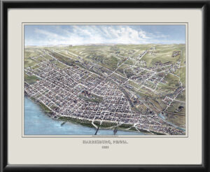 Harrisburg PA 1881 Bird's Eye View Map