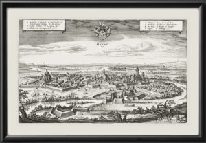 Hanau Germany 1645 Bird's Eye View Map