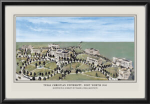 Texas Christian University 1910 Bird's Eye View Map