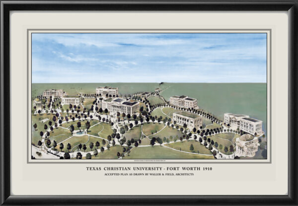 Texas Christian University 1910 Bird's Eye View Map